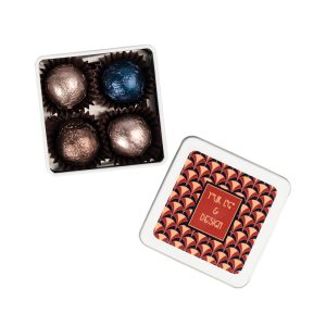 Poslovna bonboniera Sweet Sphere v kovinski škatli, 4 praline