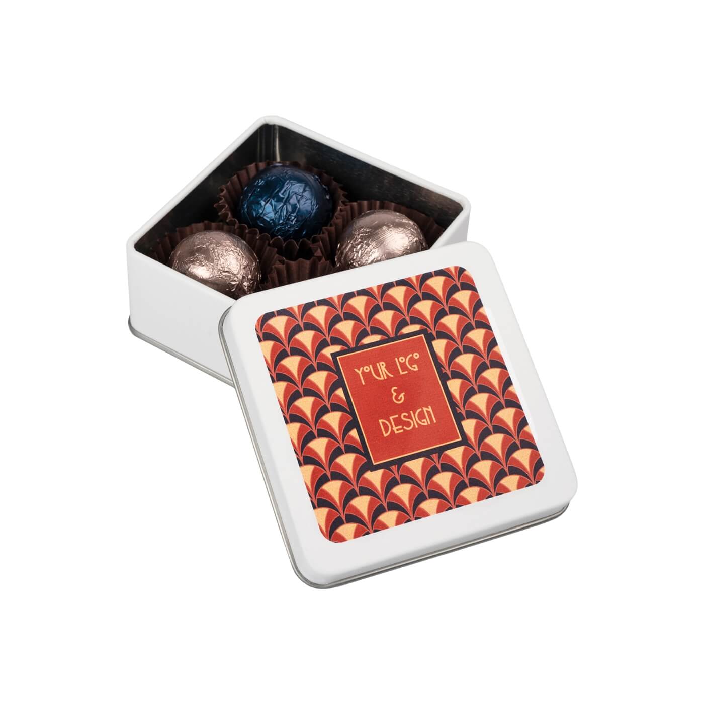 Poslovna bonboniera Sweet Sphere v kovinski škatli, 4 praline - slika 2