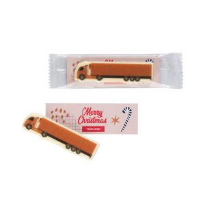 Personalizirana čokolada v obliki tovornjaka z reklamno kartico, 10 g