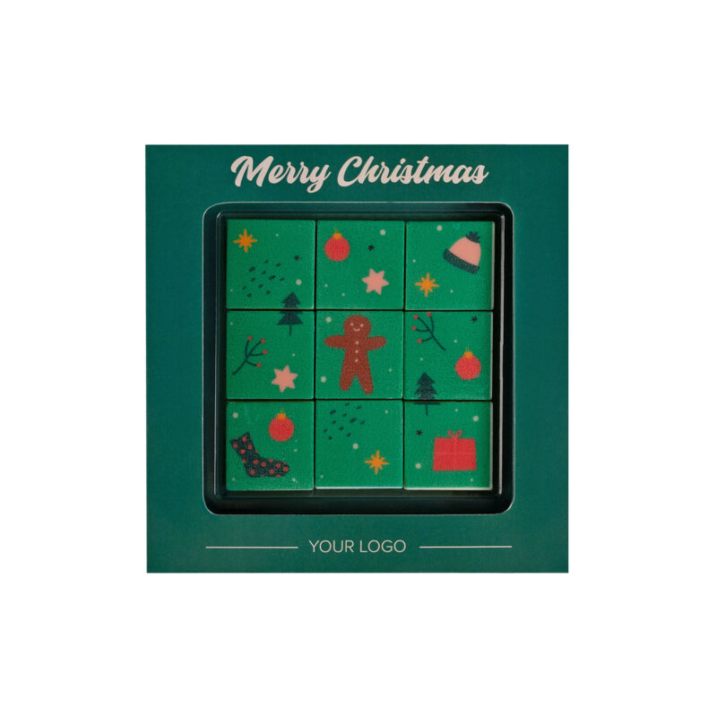 Personaliziran božični set 9 pralin Chocolate Design Frame Print, 90 g