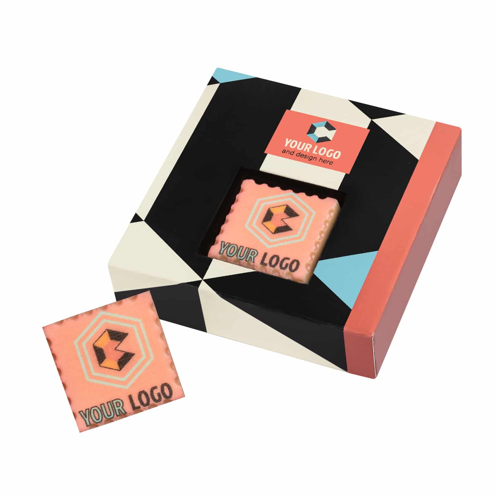 Personalizirana pralina ChocoStamp z logotipom, 8,5 g