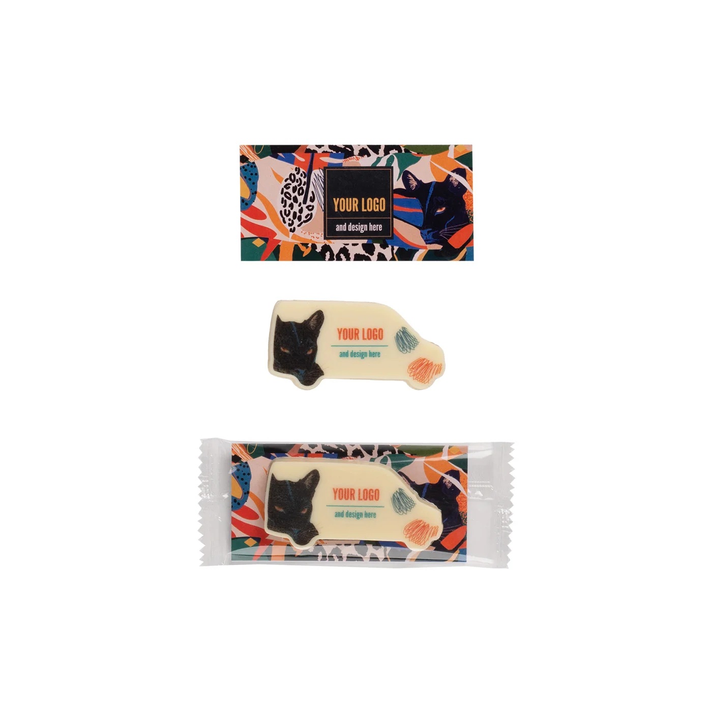Personalizirana čokolada v obliki kombija z reklamno kartico, 10 g - slika 3