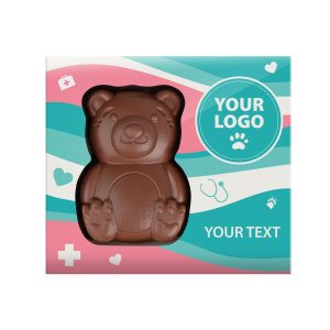 Čokoladni medvedek v personalizirani embalaži, 25 g – za zdravstvo