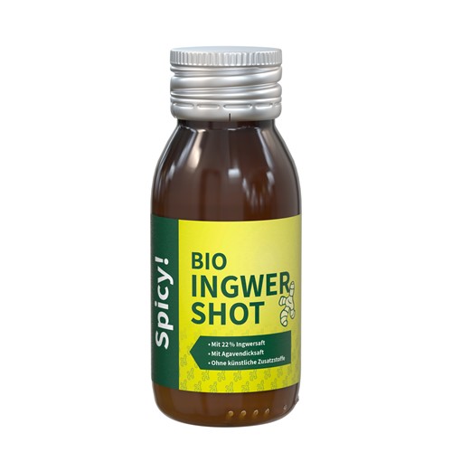 Bio ingverjev shot z vašim tiskom, 60 ml